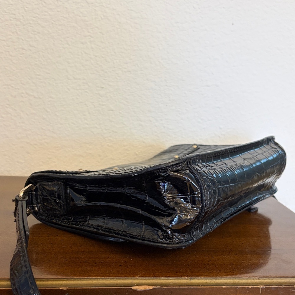 Kate Spade Black Croc Embossed Double Buckle Shoulder Crossbody Bag - Picture 5 of 16